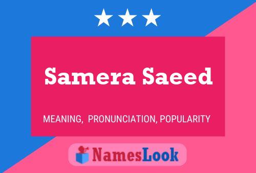 Samera Saeed பெயர் போஸ்டர்