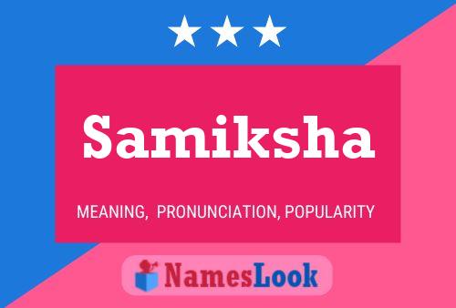 Samiksha பெயர் போஸ்டர்