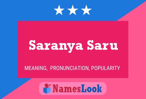 Saranya Saru பெயர் போஸ்டர்