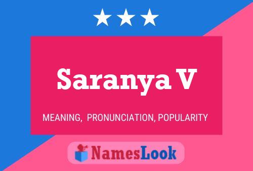 Saranya V பெயர் போஸ்டர்