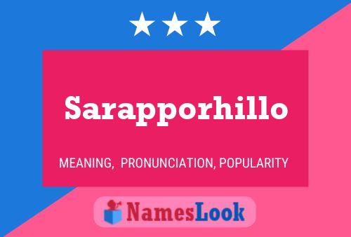 Sarapporhillo பெயர் போஸ்டர்