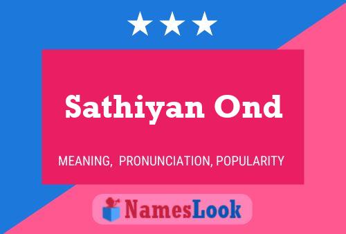 Sathiyan Ond பெயர் போஸ்டர்