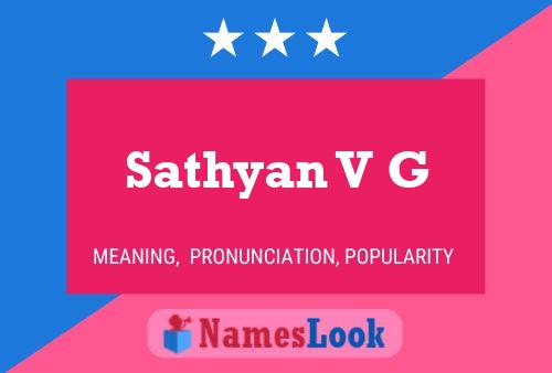 Sathyan V G பெயர் போஸ்டர்