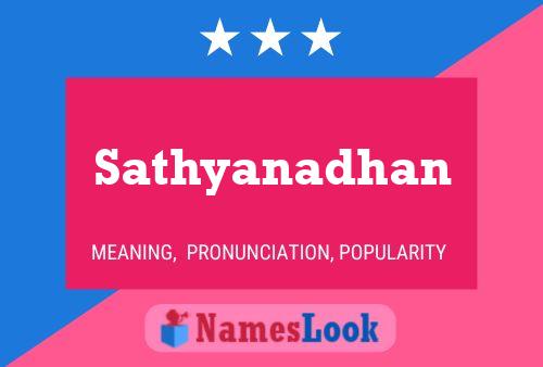 Sathyanadhan பெயர் போஸ்டர்