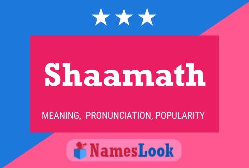 Shaamath பெயர் போஸ்டர்