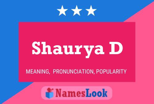 Shaurya D பெயர் போஸ்டர்