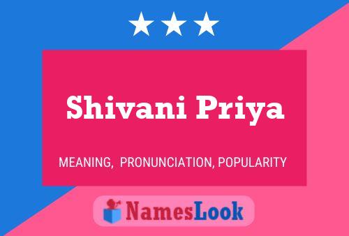 Shivani Priya பெயர் போஸ்டர்