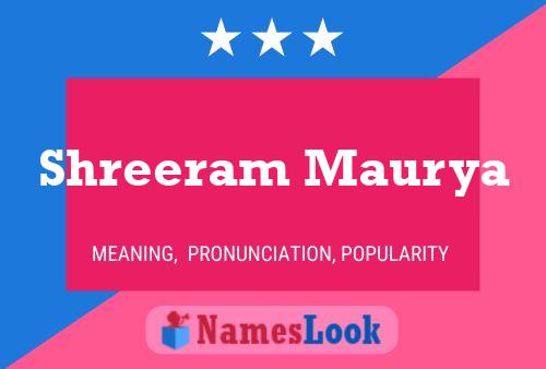 Shreeram Maurya பெயர் போஸ்டர்