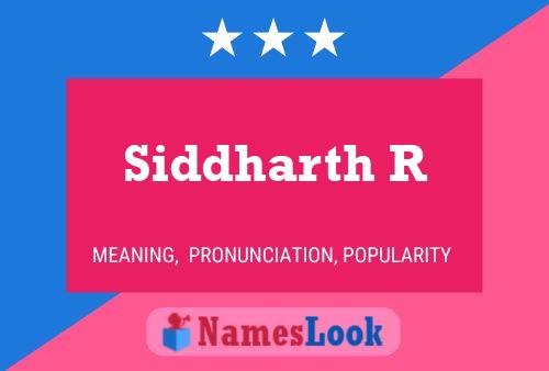 Siddharth R பெயர் போஸ்டர்