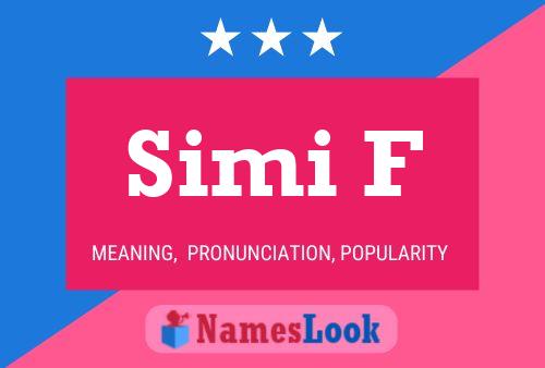 Simi F பெயர் போஸ்டர்