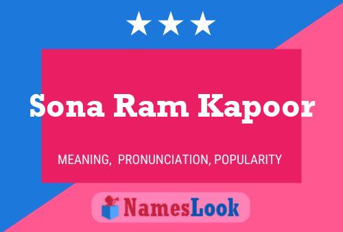 Sona Ram Kapoor பெயர் போஸ்டர்