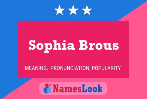 Sophia Brous பெயர் போஸ்டர்