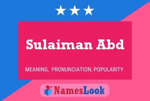 Sulaiman Abd பெயர் போஸ்டர்