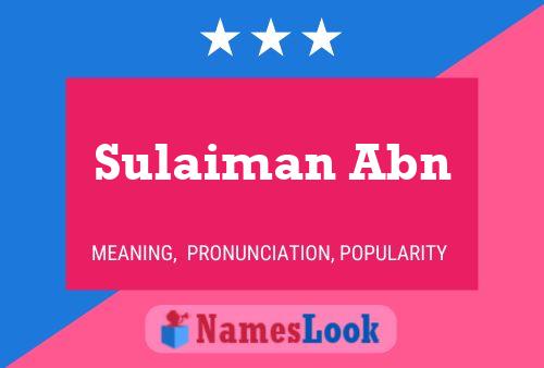 Sulaiman Abn பெயர் போஸ்டர்