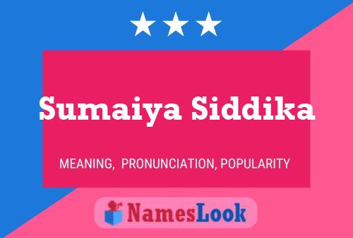 Sumaiya Siddika பெயர் போஸ்டர்