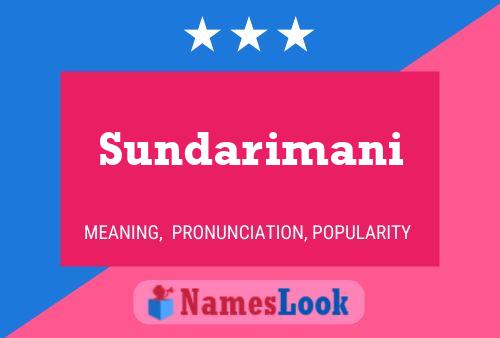 Sundarimani பெயர் போஸ்டர்