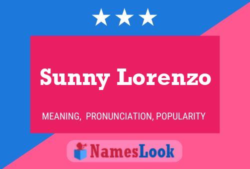 Sunny Lorenzo பெயர் போஸ்டர்