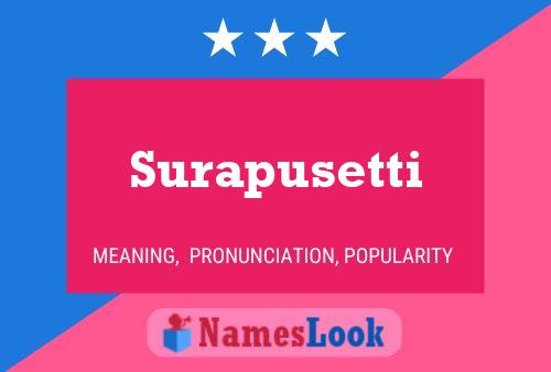 Surapusetti பெயர் போஸ்டர்