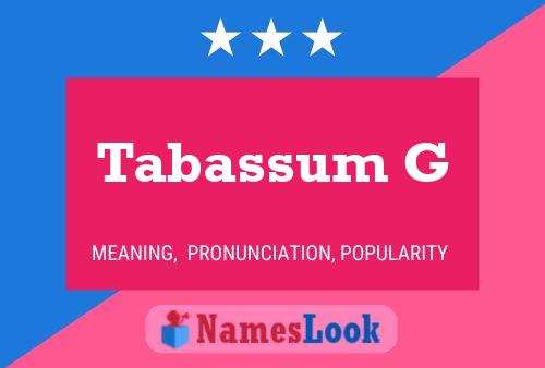 Tabassum G பெயர் போஸ்டர்