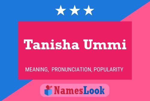 Tanisha Ummi பெயர் போஸ்டர்