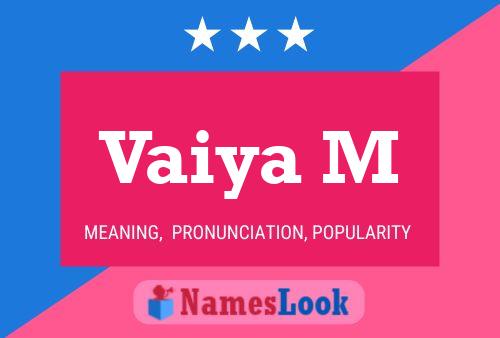 Vaiya M பெயர் போஸ்டர்