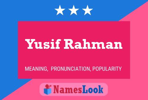 Yusif Rahman பெயர் போஸ்டர்